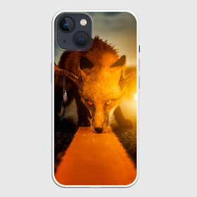 Чехол для iPhone 13 с принтом Лиса с рогами оленя ,  |  | fox | foxy | животное | звери | лиса | лисенок | лисичка | милая | рыжая | фокс
