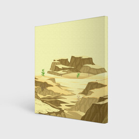 Холст квадратный с принтом Пустыня , 100% ПВХ |  | горы | минимализм | природа | пустыня | рисунок | скалы