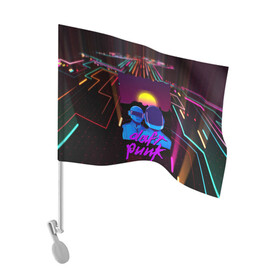 Флаг для автомобиля с принтом Daft Punk Electrix , 100% полиэстер | Размер: 30*21 см | by craig drake | daft punk | madeinkipish | thomas bangalter | дафт панк | маски | тома и ги мануэль