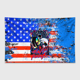 Флаг-баннер с принтом Daft Punk american dream , 100% полиэстер | размер 67 х 109 см, плотность ткани — 95 г/м2; по краям флага есть четыре люверса для крепления | by craig drake | daft punk | madeinkipish | thomas bangalter | дафт панк | маски | тома и ги мануэль