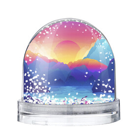 Снежный шар с принтом Красочные Горы , Пластик | Изображение внутри шара печатается на глянцевой фотобумаге с двух сторон | горы | красочные горы | минимализм | море | небо | природа | рисунок | солнце