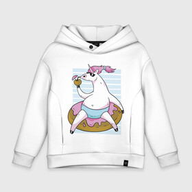 Детское худи Oversize хлопок с принтом Chilling Unicorn , френч-терри — 70% хлопок, 30% полиэстер. Мягкий теплый начес внутри —100% хлопок | боковые карманы, эластичные манжеты и нижняя кромка, капюшон на магнитной кнопке | Тематика изображения на принте: art | cocktail | donut | drawing | unicorn | арт | единорог | коктейль | пончик | рисунок