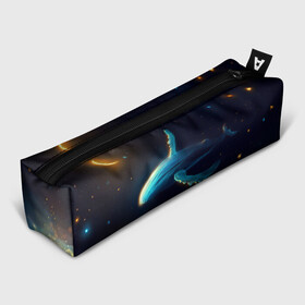 Пенал 3D с принтом СИНИЙ КИТ В НОЧНОМ НЕБЕ , 100% полиэстер | плотная ткань, застежка на молнии | blue whale | cloud | galaxy | moon | night | space | star | stars | whale | звёзды | кит | луна | небо | ночь | полосатик | синий кит