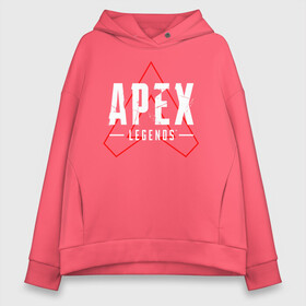 Женское худи Oversize хлопок с принтом APEX LEGENDS LOGO , френч-терри — 70% хлопок, 30% полиэстер. Мягкий теплый начес внутри —100% хлопок | боковые карманы, эластичные манжеты и нижняя кромка, капюшон на магнитной кнопке | apex | apex legends | battle | battle royal | bloodhound | titanfall | wraith | апекс | апекс легендс | батл рояль | битва | война | каустик | королевская битва