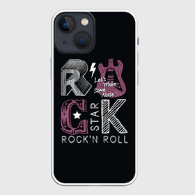 Чехол для iPhone 13 mini с принтом Rock star ,  |  | rock | rock star | rockn roll | star | гитара | рок | рокер | рокнролл | шум