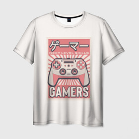 Мужская футболка 3D с принтом Геймпад геймера Japan gamer , 100% полиэфир | прямой крой, круглый вырез горловины, длина до линии бедер | game | gamer | japan | джойстик | игрок | управление