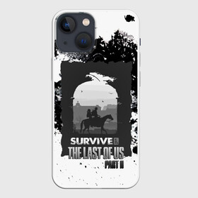 Чехол для iPhone 13 mini с принтом The Last of US SURVIVE ,  |  | ellie | game | joel | naughty dog | part 2 | the last of us | zombie | джоэл | зомби | одни из нас | элли