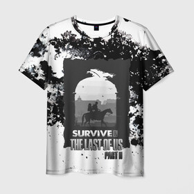 Мужская футболка 3D с принтом The Last of US SURVIVE , 100% полиэфир | прямой крой, круглый вырез горловины, длина до линии бедер | ellie | game | joel | naughty dog | part 2 | the last of us | zombie | джоэл | зомби | одни из нас | элли