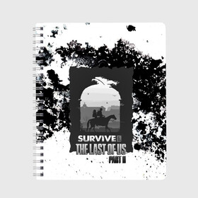 Тетрадь с принтом The Last of US SURVIVE , 100% бумага | 48 листов, плотность листов — 60 г/м2, плотность картонной обложки — 250 г/м2. Листы скреплены сбоку удобной пружинной спиралью. Уголки страниц и обложки скругленные. Цвет линий — светло-серый
 | ellie | game | joel | naughty dog | part 2 | the last of us | zombie | джоэл | зомби | одни из нас | элли