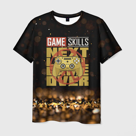 Мужская футболка 3D с принтом Next game over game skills , 100% полиэфир | прямой крой, круглый вырез горловины, длина до линии бедер | game | gamer | japan | джойстик | игрок | управление