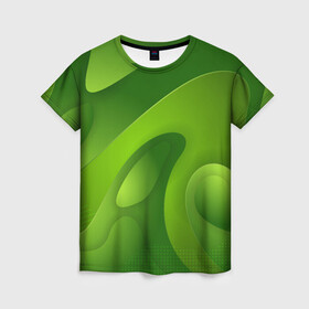 Женская футболка 3D с принтом 3d Green abstract , 100% полиэфир ( синтетическое хлопкоподобное полотно) | прямой крой, круглый вырез горловины, длина до линии бедер | luxury | versace | vip | абстракция | версаче | вип | паттерн | роскошь | текстуры
