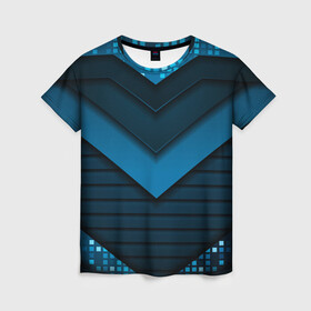 Женская футболка 3D с принтом 3D luxury blue abstract , 100% полиэфир ( синтетическое хлопкоподобное полотно) | прямой крой, круглый вырез горловины, длина до линии бедер | luxury | versace | vip | абстракция | версаче | вип | паттерн | роскошь | текстуры