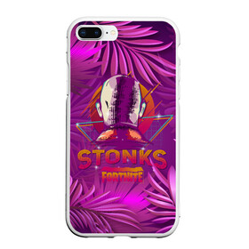 Чехол для iPhone 7Plus/8 Plus матовый с принтом Fortnite Neon Stonks Meme , Силикон | Область печати: задняя сторона чехла, без боковых панелей | Тематика изображения на принте: 1 апреля | bald | businessman | game | gamer | meme man | retrowave | stocks | stonks skin | бизнесмем | бизнесмен | закат | игра | инвестируй | лысый | мем | неон | неоновая графика | неоновые джунгли | покупай | продавай | ретровейв