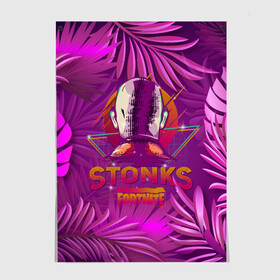 Постер с принтом Fortnite Neon Stonks Meme , 100% бумага
 | бумага, плотность 150 мг. Матовая, но за счет высокого коэффициента гладкости имеет небольшой блеск и дает на свету блики, но в отличии от глянцевой бумаги не покрыта лаком | 1 апреля | bald | businessman | game | gamer | meme man | retrowave | stocks | stonks skin | бизнесмем | бизнесмен | закат | игра | инвестируй | лысый | мем | неон | неоновая графика | неоновые джунгли | покупай | продавай | ретровейв