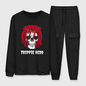 Мужской костюм хлопок с принтом TRIPPIE REDD , 100% хлопок | на свитшоте круглая горловина, мягкая резинка по низу. Брюки заужены к низу, на них два вида карманов: два “обычных” по бокам и два объемных, с клапанами, расположенные ниже линии бедра. Брюки с мягкой трикотажной резинкой на поясе и по низу штанин. В поясе для дополнительного комфорта — широкие завязки | 1400 | big | rap | red | redd | trippie | ред | редд | рэд | рэдд | триппи