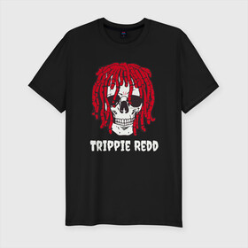 Мужская футболка хлопок Slim с принтом TRIPPIE REDD , 92% хлопок, 8% лайкра | приталенный силуэт, круглый вырез ворота, длина до линии бедра, короткий рукав | Тематика изображения на принте: 1400 | big | rap | red | redd | trippie | ред | редд | рэд | рэдд | триппи