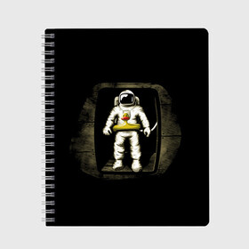 Тетрадь с принтом Первая Высадка На Луну , 100% бумага | 48 листов, плотность листов — 60 г/м2, плотность картонной обложки — 250 г/м2. Листы скреплены сбоку удобной пружинной спиралью. Уголки страниц и обложки скругленные. Цвет линий — светло-серый
 | Тематика изображения на принте: 12 | 1961 | astronaut | duck | gagarin | mars | nasa | space | spacex | sssr | yuri | апрель | астронавт | гагарин | день | земля | космонавт | космонавтика | космос | луна | марс | наса | планета | поехали | полёт | ракета | ссср | утенок |
