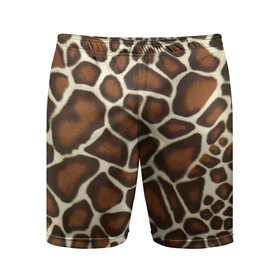 Мужские шорты спортивные с принтом Жираф ,  |  | giraffe | животное | жираф | пятна | текстура