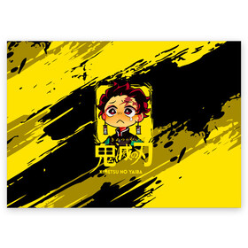 Поздравительная открытка с принтом Танджиро Камадо Kimetsu no Yaiba , 100% бумага | плотность бумаги 280 г/м2, матовая, на обратной стороне линовка и место для марки
 | demon slayer | kamado | kimetsu no yaiba | nezuko | tanjiro | аниме | гию томиока | зеницу агацума | иноске хашибира | камадо | клинок | корзинная девочка | манга | музан кибуцуджи | незуко | рассекающий демонов | танджиро
