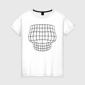 Женская футболка хлопок с принтом БОЛЬШАЯ ГРУДЬ ИЛЛЮЗИЯ , 100% хлопок | прямой крой, круглый вырез горловины, длина до линии бедер, слегка спущенное плечо | big boobs | boobs | optical illusion | большая грудь | геометрия | иллюзия | обман