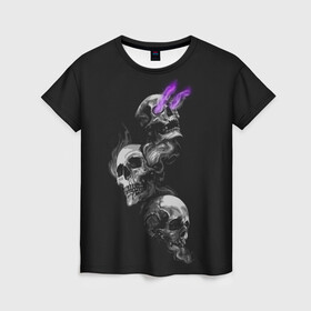 Женская футболка 3D с принтом Soul Skull , 100% полиэфир ( синтетическое хлопкоподобное полотно) | прямой крой, круглый вырез горловины, длина до линии бедер | death | skelet | skeleton | skulls | souls | душа | души | скелет | скелетон | черепа | черепушка