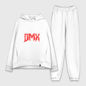 Женский костюм хлопок Oversize с принтом Рэпер DMX | логотип logo ,  |  | dmx | hip | hip hop | hop | music | rap | бультерьер | бурбуль | дмикс | дог | питбули | питбуль | реп | ротвейлер | рэп | собаки | хип хоп | черно белая фотография
