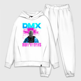 Мужской костюм хлопок OVERSIZE с принтом DMX NEON | ЛЕГЕНДА РЭПА ,  |  | dirty denim | dmx | neon | rap | ruff ryders | неон | рэп | эрл симмонс