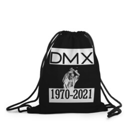 Рюкзак-мешок 3D с принтом DMX 1970-2021 , 100% полиэстер | плотность ткани — 200 г/м2, размер — 35 х 45 см; лямки — толстые шнурки, застежка на шнуровке, без карманов и подкладки | Тематика изображения на принте: 1970 | 2021 | 50 | cent | coast | cube | dmx | earl | east | gangsta | hardcore | hip | hop | ice | in | legend | music | pace | rap | requiescat | rip | simmons | гангстер | легенда | музыка | рип | рэп | рэпер | симмонс | хип | хоп | эрл