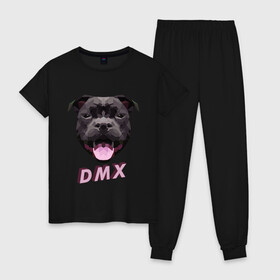 Женская пижама хлопок с принтом DMX Low Poly Boomer Dog , 100% хлопок | брюки и футболка прямого кроя, без карманов, на брюках мягкая резинка на поясе и по низу штанин | 3d | 3д | abstract | boomer | dog | dogs | grand champ | nfs game | puppy | raff ryders | staff | stafford | year of the dog | абстракция | бумер | лоу поли | пёс | питбуль | полигоны | порода | рэпер | рэппер | стафф | стаффорд | стаффордширский