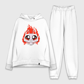 Женский костюм хлопок Oversize с принтом Очень злой котёнок ,  |  | angry | big eyes | cute | evil | fire | flame | kawaii | kitten | kitty | pussycat | rage | satan | большие глаза | демон | дьяволёнок | зло | злобный | кавайи | кот | котяра | кошка | маленькое зло | милый котёнок | огонь | пламя | пожар | с