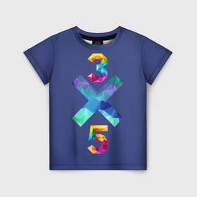 Детская футболка 3D с принтом 3X5 , 100% гипоаллергенный полиэфир | прямой крой, круглый вырез горловины, длина до линии бедер, чуть спущенное плечо, ткань немного тянется | year | год | математика | радужный | цветной | цифры