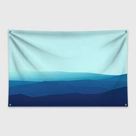 Флаг-баннер с принтом Море , 100% полиэстер | размер 67 х 109 см, плотность ткани — 95 г/м2; по краям флага есть четыре люверса для крепления | арт | вектор | векторный рисунок | геометрические фигуры | геометрия | линии | море | небо | оттенки синего | рисунок | синий