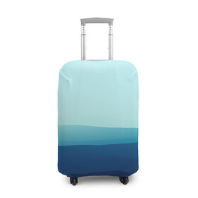Чехол для чемодана 3D с принтом Море , 86% полиэфир, 14% спандекс | двустороннее нанесение принта, прорези для ручек и колес | арт | вектор | векторный рисунок | геометрические фигуры | геометрия | линии | море | небо | оттенки синего | рисунок | синий