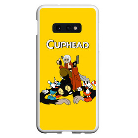 Чехол для Samsung S10E с принтом Cuphead x DMC , Силикон | Область печати: задняя сторона чехла, без боковых панелей | cray | cuphead | davil | devile | dmc | game | games | may cry | mey crai | данте | дмц | дьявол может плакать | дьявол тоже плачет | дэвил мэй край | игра | игры | капхэд | неро | спарда