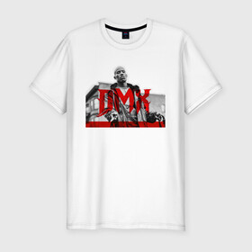 Мужская футболка хлопок Slim с принтом DMX (rap artist) , 92% хлопок, 8% лайкра | приталенный силуэт, круглый вырез ворота, длина до линии бедра, короткий рукав | american | artist | dmx | dog | earl simmons | gangsta | hip hop | legend | rap | музыка | рэп | хип хоп