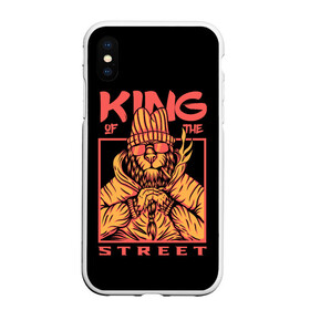 Чехол для iPhone XS Max матовый с принтом KING Street , Силикон | Область печати: задняя сторона чехла, без боковых панелей | animal | brutal | king | megane | of | street | the | горила | животное | зверь | король | обезьяна | реп | улиц | хипстер