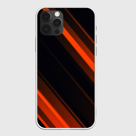 Чехол для iPhone 12 Pro с принтом ORANGE Black , силикон | область печати: задняя сторона чехла, без боковых панелей | lines | линии | оранжевое | полосы | черное