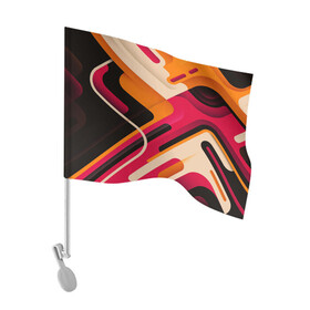 Флаг для автомобиля с принтом Traffic , 100% полиэстер | Размер: 30*21 см | abstract | pink | purple | vector | линии | оранжевый | розовый