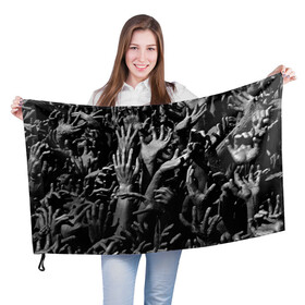 Флаг 3D с принтом Hands , 100% полиэстер | плотность ткани — 95 г/м2, размер — 67 х 109 см. Принт наносится с одной стороны | finger | hands | пальцы | руки | черное