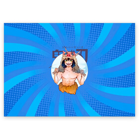 Поздравительная открытка с принтом Иноске Хашибира Kimetsu no Yaiba , 100% бумага | плотность бумаги 280 г/м2, матовая, на обратной стороне линовка и место для марки
 | demon slayer | kamado | kimetsu no yaiba | nezuko | tanjiro | аниме | гию томиока | зеницу агацума | иноске хашибира | камадо | клинок | корзинная девочка | манга | музан кибуцуджи | незуко | рассекающий демонов | танджиро
