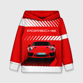 Детская толстовка 3D с принтом PORSCHE / ПОРШЕ / RED STYLE , 100% полиэстер | двухслойный капюшон со шнурком для регулировки, мягкие манжеты на рукавах и по низу толстовки, спереди карман-кенгуру с мягким внутренним слоем | Тематика изображения на принте: 911 | auto | carrera | cayenne | macan | porsche | sportcar | taycan | автомобиль | градиент. | каен | карера | красный | макан | полосы | порш | порше | спорт | спорткар | тайкан