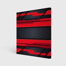 Холст квадратный с принтом Red and Black 3D abstract , 100% ПВХ |  | luxury | versace | vip | абстракция | версаче | вип | паттерн | роскошь | текстуры