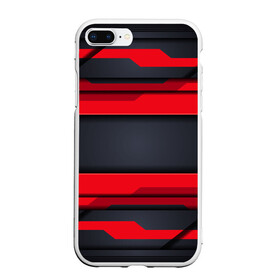 Чехол для iPhone 7Plus/8 Plus матовый с принтом Red and Black 3D abstract , Силикон | Область печати: задняя сторона чехла, без боковых панелей | luxury | versace | vip | абстракция | версаче | вип | паттерн | роскошь | текстуры