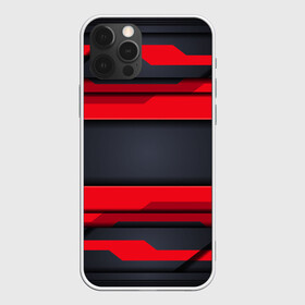 Чехол для iPhone 12 Pro Max с принтом Red and Black 3D abstract , Силикон |  | luxury | versace | vip | абстракция | версаче | вип | паттерн | роскошь | текстуры