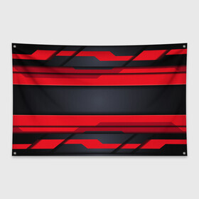 Флаг-баннер с принтом Red and Black 3D abstract , 100% полиэстер | размер 67 х 109 см, плотность ткани — 95 г/м2; по краям флага есть четыре люверса для крепления | luxury | versace | vip | абстракция | версаче | вип | паттерн | роскошь | текстуры