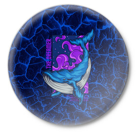 Значок с принтом Кит мечтатель The dreamer ,  металл | круглая форма, металлическая застежка в виде булавки | the dreamer | вода | волны | кит | мечта | мечтатель | море | океан | подводный мир | рыба