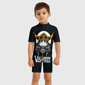 Детский купальный костюм 3D с принтом Valheim Viking , Полиэстер 85%, Спандекс 15% | застежка на молнии на спине | fantasy | mmo | valheim | valve | валхейм | вальхейм | викинги | выживалка | игра | королевская битва | ммо | ролевая игра | фэнтази