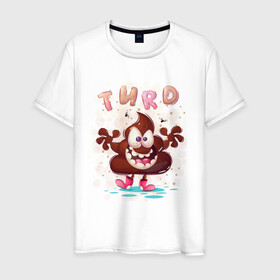 Мужская футболка хлопок с принтом Turd , 100% хлопок | прямой крой, круглый вырез горловины, длина до линии бедер, слегка спущенное плечо. | анимация | арт | графика | кучка | мультяшки
