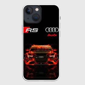 Чехол для iPhone 13 mini с принтом AUDI RS 5 FIRE   АУДИ РС 5 ,  |  | Тематика изображения на принте: audi | car | fire. | q5 | q6 | q7 | rs 5 | sportcar | а3 | а4 | а6 | а8 | авто | автомобиль | ауди | огонь | рс 5 | спорт | спорткар