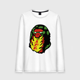 Мужской лонгслив хлопок с принтом APEZILLA , 100% хлопок |  | ape | bape | bape shark | brend | camo | camoflage | military | shark | бейп | бренд | камо | камуфляж | милитари | мода